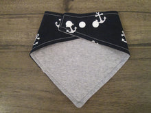 Load image into Gallery viewer, Nautical Navy Blue w/Anchor – Snap On Bandana