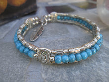 Load image into Gallery viewer, Turquoise Jewelry Bracelet Silver Beaded Bangle