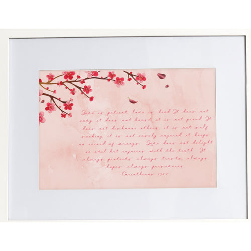 Bible Verse Prints Love Is Kind Patient 1 Corinthians 13:4-7 Pink Tree Gift Her