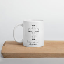 Load image into Gallery viewer, Jesus Is Our Savior Coffee Mug 11 Oz Black Cross