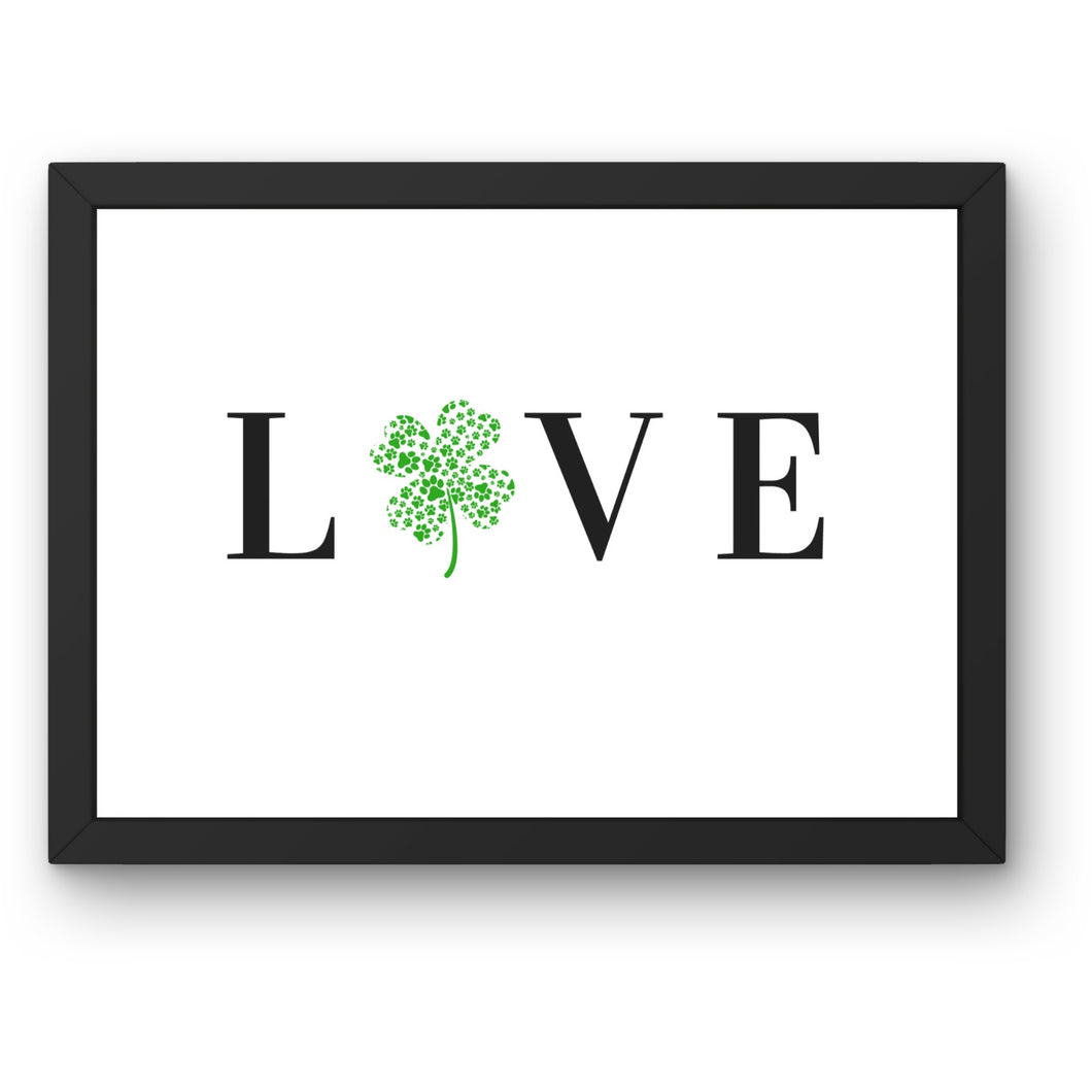 Shamrock Paw Print LOVE Sign Wall Art St Patricks Day Decor Green Cloverleaf