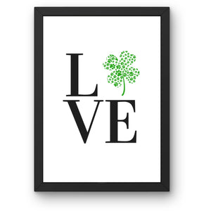 Love Paw Print Shamrock Cloverleaf Green St Patrick's Day Wall Art Dog Cat Decor