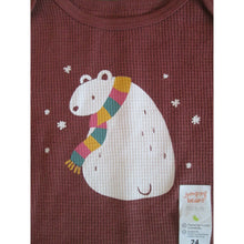 Load image into Gallery viewer, Baby Boys Bodysuit Brown Polar Bear 24 Month Toddler Long Sleeve Waffle Knit