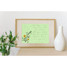 Load image into Gallery viewer, Wall Art Prints Bible Verse Ecclesiastes 4:12 Love Marriage Green Flower Sprig