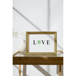 Shamrock Paw Print LOVE Sign Wall Art St Patricks Day Decor Green Cloverleaf