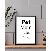 Load image into Gallery viewer, Pet Mom Life Wall Art Print – Pet Lover Home Decor – 8x10 UNFRAMED