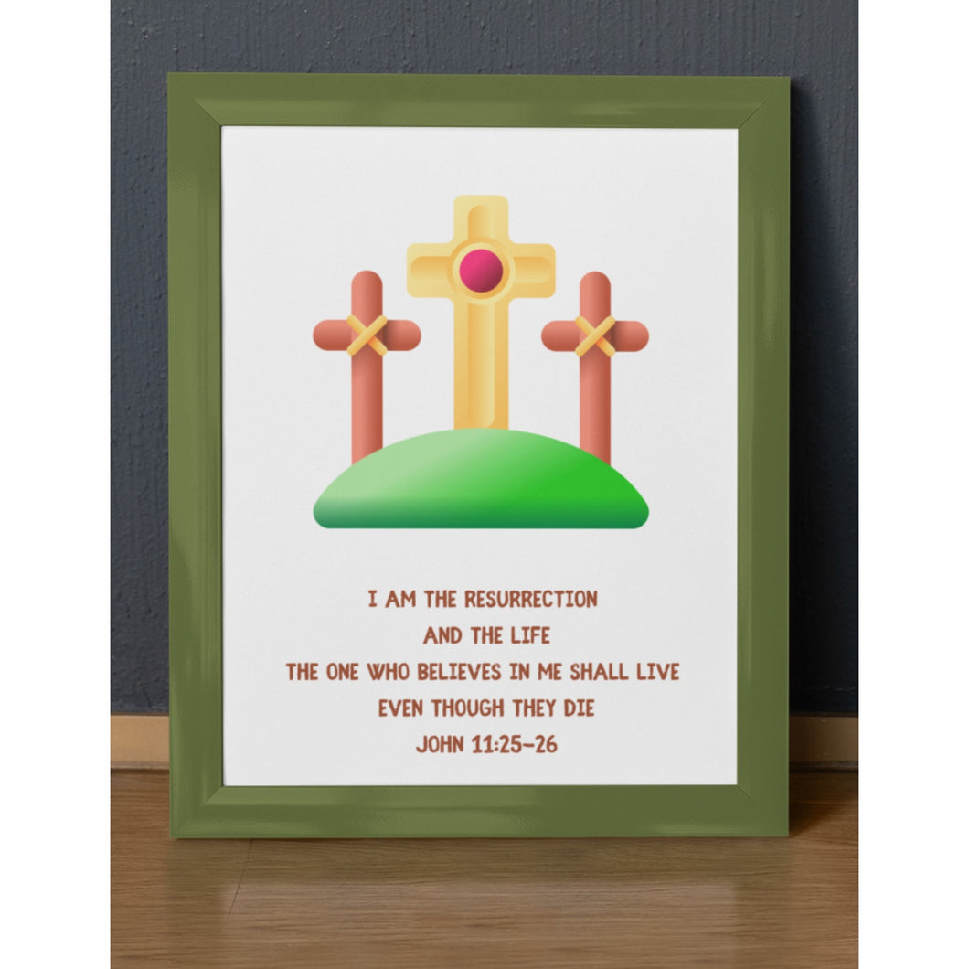 Cross Art Print Bible Scripture Quote John 1 24:25 Jesus Christ Resurrection