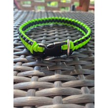 Load image into Gallery viewer, Neon Green &amp; Black Handmade Paracord Dog Collar