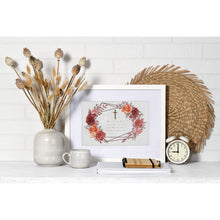 Load image into Gallery viewer, Bible Verse Art Print Ecclesiastes 4:12 Cross Rose Wreath 8x10 UNFRAMED
