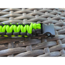 Load image into Gallery viewer, Neon Green &amp; Black Handmade Paracord Dog Collar