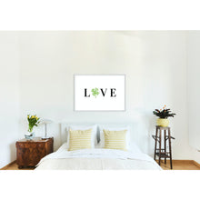 Load image into Gallery viewer, Shamrock Paw Print LOVE Sign Wall Art St Patricks Day Decor Green Cloverleaf