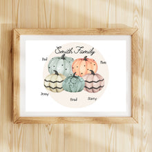 Load image into Gallery viewer, Pumpkin Patch Family Halloween Fall Autumn Personalized Wall Art Print Custom