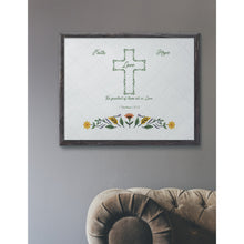 Load image into Gallery viewer, Bible Scripture Art Prints Cross 1 Corinthians 13:13 Faith Hope Love Verse