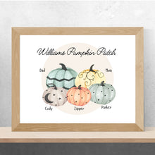 Load image into Gallery viewer, Pumpkin Patch Family Halloween Fall Autumn Personalized Wall Art Print Custom