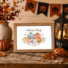 Load image into Gallery viewer, Pumpkin Patch Family Halloween Fall Autumn Personalized Wall Art Print Custom