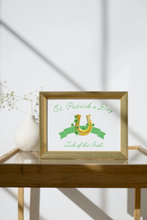 Load image into Gallery viewer, Luck of the Irish Home Sign (Horseshoe &amp; Cloverleaf)