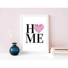 Load image into Gallery viewer, Heart Shaped Paw Print Art Dog Cat Pet Lover Home Decor Hot Pink PRINT ONLY