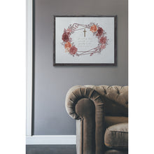 Load image into Gallery viewer, Bible Verse Art Print Ecclesiastes 4:12 Cross Rose Wreath 8x10 UNFRAMED