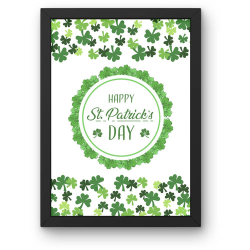 Happy St Patrick's Day Home Sign Wall Art Green Shamrock Decor PRINT ONLY