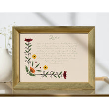 Load image into Gallery viewer, 1 Corinthians 13:4-7 Bible Verse Prints Love Is Patient Kind Flowers Foliage