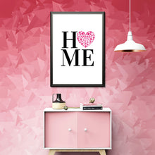 Load image into Gallery viewer, Heart Shaped Paw Print Art Dog Cat Pet Lover Home Decor Hot Pink PRINT ONLY