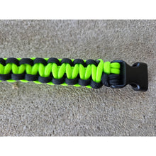 Load image into Gallery viewer, Neon Green &amp; Black Handmade Paracord Dog Collar