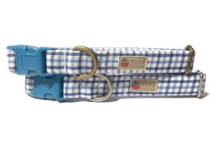 Checkered Plaid  – Organic Cotton Dog Collar