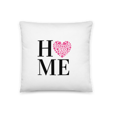 Load image into Gallery viewer, Valentines Day Pillow Pink Paw Print Heart White 18&quot; Square Home Decor Gift