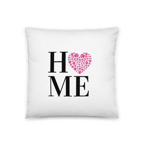 Valentines Day Pillow Pink Paw Print Heart White 18" Square Home Decor Gift