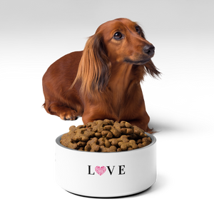 Love Paw Print Heart Pet Bowl 32 Oz Stainless Steel