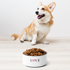 Love Paw Print Heart Pet Bowl 32 Oz Stainless Steel