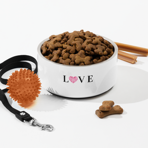 Love Paw Print Heart Pet Bowl 32 Oz Stainless Steel