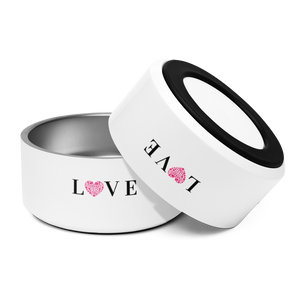 Love Paw Print Heart Pet Bowl 32 Oz Stainless Steel