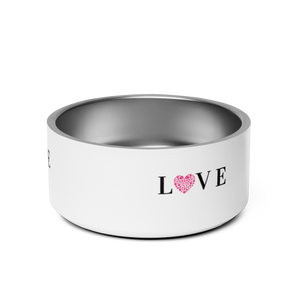 Love Paw Print Heart Pet Bowl 32 Oz Stainless Steel