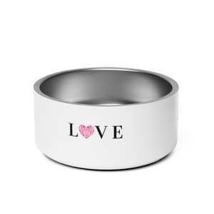 Love Paw Print Heart Pet Bowl 32 Oz Stainless Steel