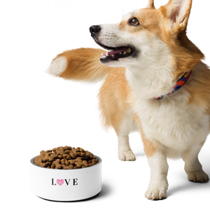 Love Paw Print Heart Pet Bowl 32 Oz Stainless Steel