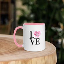 Load image into Gallery viewer, Love Paw Print Coffee Mug 11 Oz - Pink Interior