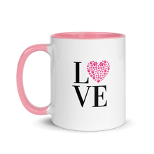 Load image into Gallery viewer, Love Paw Print Coffee Mug 11 Oz - Pink Interior