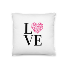 Load image into Gallery viewer, Love Pillow Pink Paw Print Heart White 18&quot; Square Home Valentines Day Decor Gift