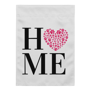 Pink Paw Print Heart HOME Outdoor Garden Welcome Flag Dog Cat Pet Lover