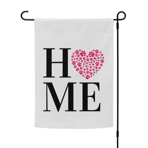 Pink Paw Print Heart HOME Outdoor Garden Welcome Flag Dog Cat Pet Lover