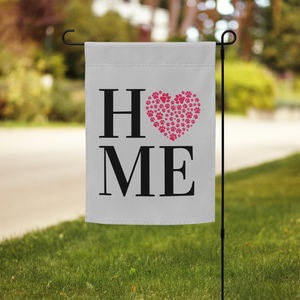 Pink Paw Print Heart HOME Outdoor Garden Welcome Flag Dog Cat Pet Lover