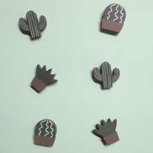 Load image into Gallery viewer, Cactus Refrigerator Magnets - Set of 6