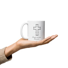 Load image into Gallery viewer, Jesus Is Our Savior Coffee Mug 11 Oz Black Cross