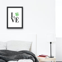 Load image into Gallery viewer, Love Paw Print Shamrock Cloverleaf Green St Patrick&#39;s Day Wall Art Dog Cat Decor
