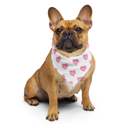 Valentine's Day Dog Bandana - Paw Print Heart Pattern