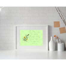 Load image into Gallery viewer, Wall Art Prints Bible Verse Ecclesiastes 4:12 Love Marriage Green Flower Sprig