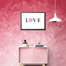 Load image into Gallery viewer, Love Heart Shaped Paw Print Wall Art Dog Cat Pet Lover Decor Hot Pink UNFRAMED