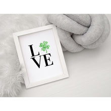 Load image into Gallery viewer, Love Paw Print Shamrock Cloverleaf Green St Patrick&#39;s Day Wall Art Dog Cat Decor