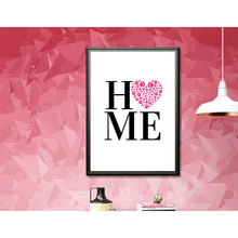 Load image into Gallery viewer, Heart Shaped Paw Print Art Dog Cat Pet Lover Home Decor Hot Pink PRINT ONLY